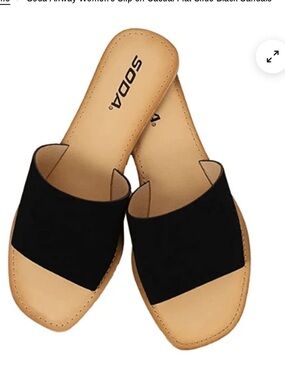 Soda black flat slides 7
